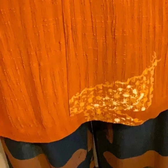 KALIYANA Orange Oversized Linen Textured Top Size S/M - Picture 8 of 15